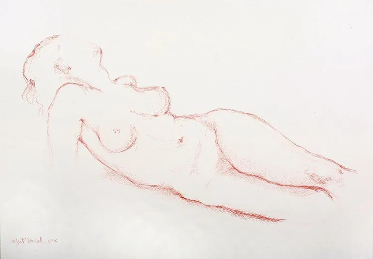 Genieten, pastel 50 x 60 cm, de Maïté Duval