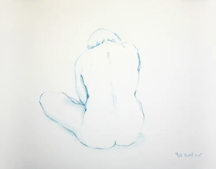 En boule, crayon 80 x 65 cm, de Maïté Duval