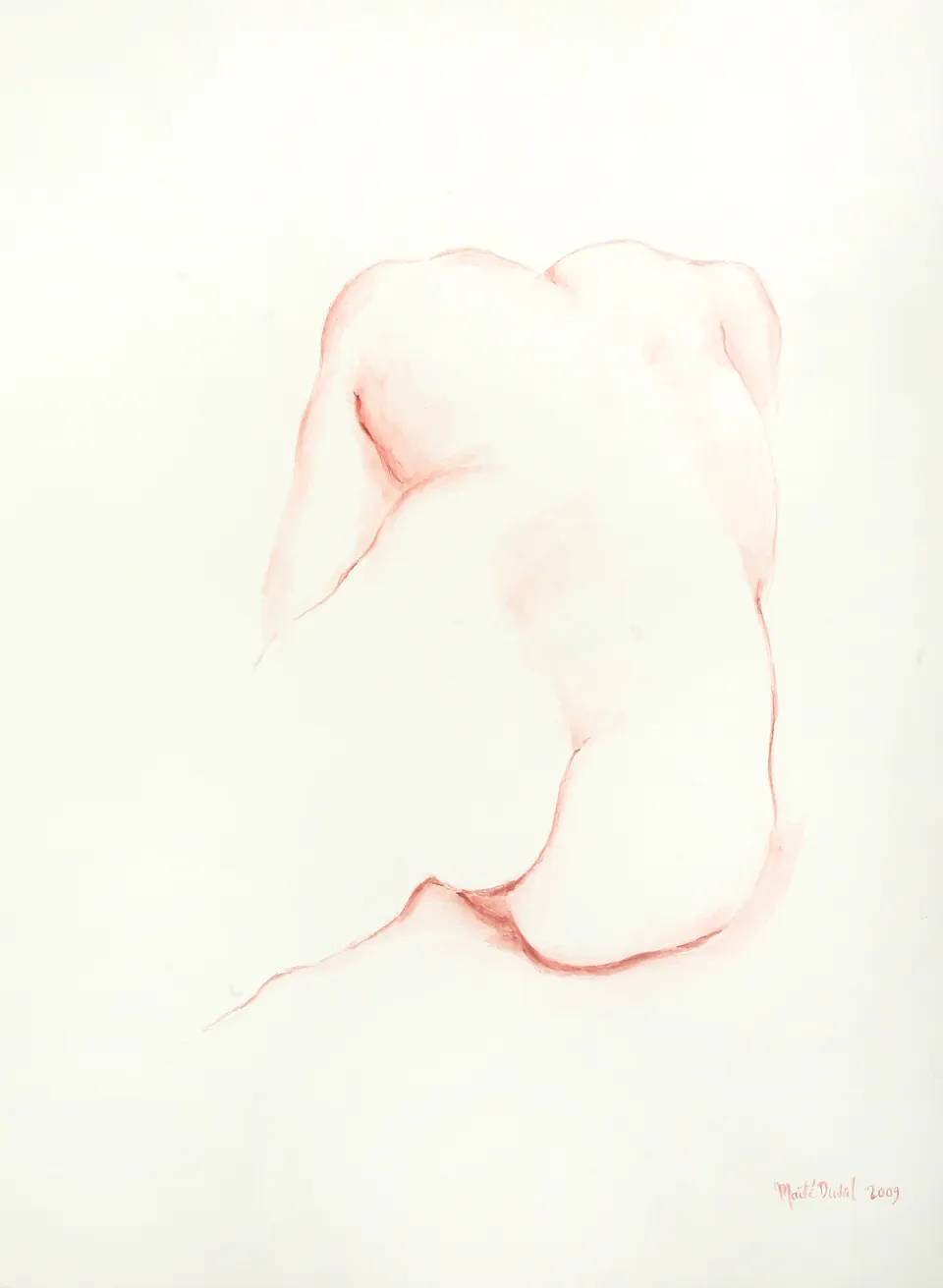 Dos, gouache 90 x 70 cm, door Maïté Duval