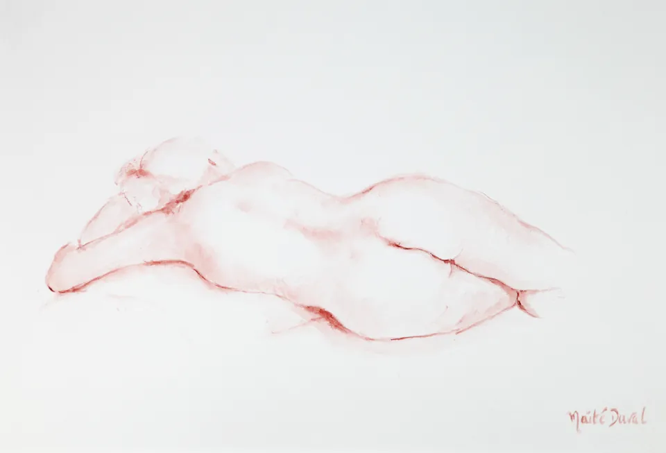 Lumière sur un derrière, gouache 50 x 60 cm, door Maïté Duval