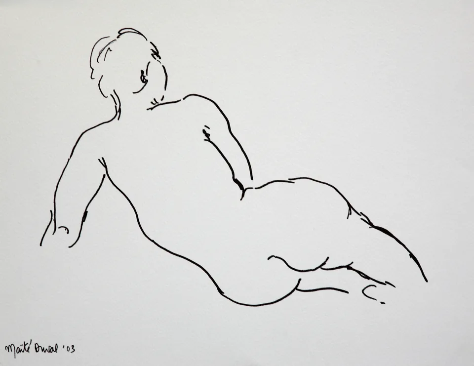 Zondagmiddag, marker 50 x 60 cm, door Maïté Duval