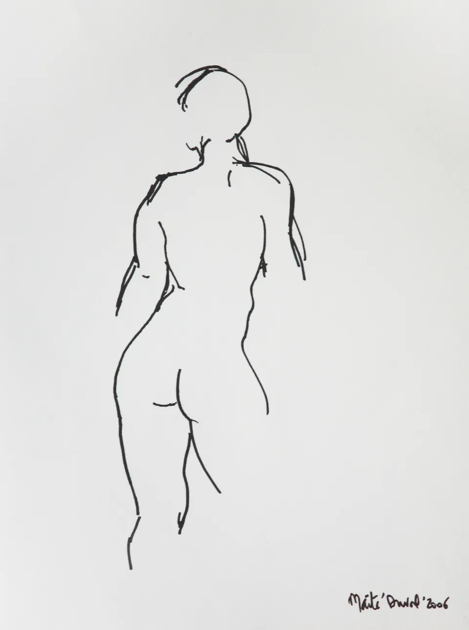Sandra in beweging, marker 60 x 50 cm, door Maïté Duval